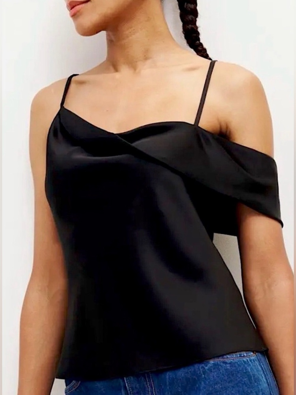 Reformation Posie One Shoulder Sleeveless Draped Top, NEW